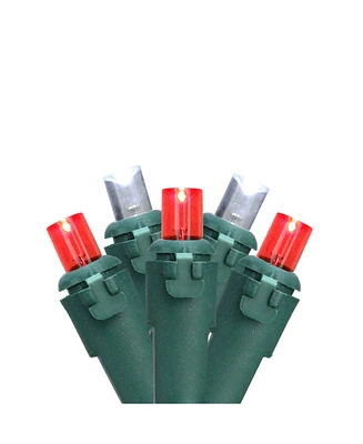 Northlight Set of 50 Red and White Led Wide Angle Christmas Lights on Green Wire