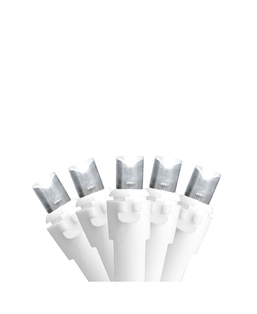 Northlight Set of 50 Pure White Led Wide Angle Christmas Lights on White Wire