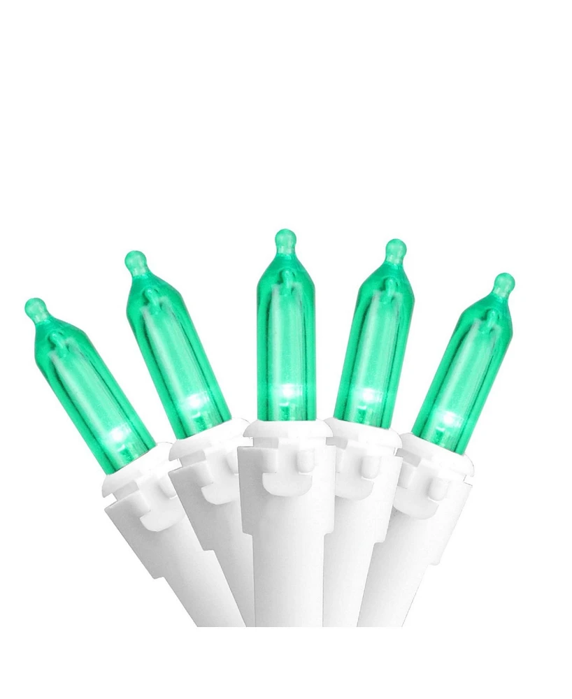 Northlight Set of 100 Green Led Mini Christmas Lights - 33 ft White Wire