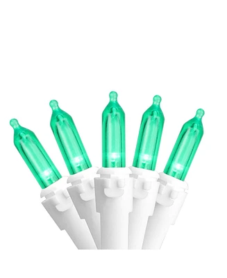 Northlight Set of 100 Green Led Mini Christmas Lights - 33 ft White Wire