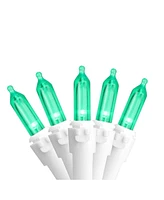 Northlight Set of 100 Green Led Mini Christmas Lights - 33 ft White Wire