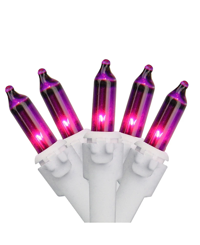 Northlight Set of 35 Purple Mini Christmas Lights 2.5" Spacing - White Wire