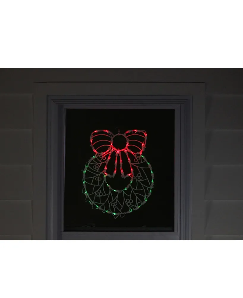 Northlight 18" Lighted Wreath Christmas Window Silhouette Decoration