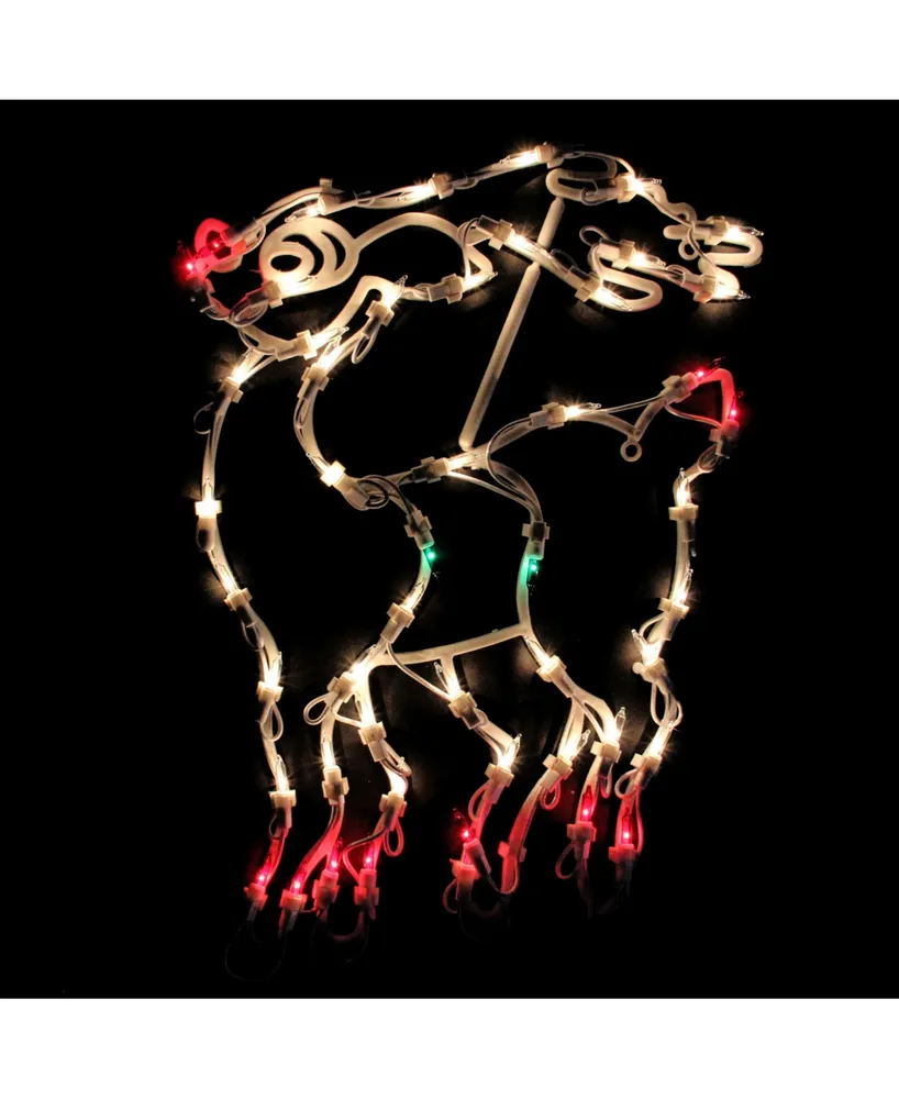 Northlight 18" Lighted Reindeer Double Sided Christmas Window Silhouette Decoration