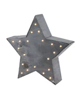 Northlight 9.75" Small Lighted Gray Star Christmas Table Top Decoration