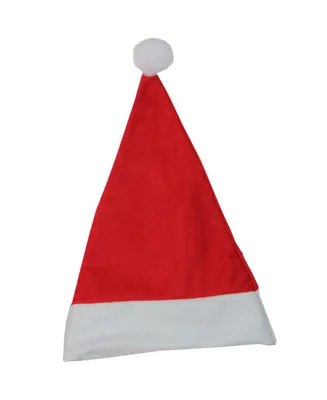 Northlight 17.5" Traditional Red and White Christmas Santa Claus Hat Accessory with White Pouf