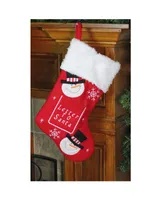 Northlight 16" Red and White Embroidered Snowmen Letter to Santa Christmas Stocking