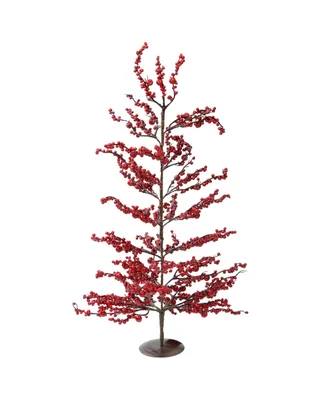Northlight 30" Festive Artificial Red Berries Decorative Christmas Tree - Unlit