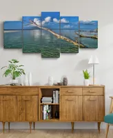 Ready2HangArt Grand Bahama 5 Piece Wrapped Canvas Coastal Wall Art Set, 30" x 60"