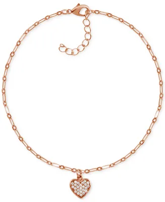 And Now This Crystal Heart Anklet in Rose Gold-Plate