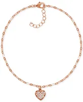 And Now This Crystal Heart Anklet in Rose Gold-Plate
