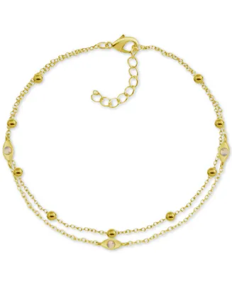 And Now This Two-Row Charm Anklet Gold-Plate
