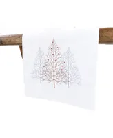 Manor Luxe Festive Trees Embroidered Christmas Table Runner