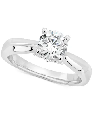 Gia Certified Diamond Solitaire Engagement Ring (1-1/2 ct. t.w.) in 14k White Gold