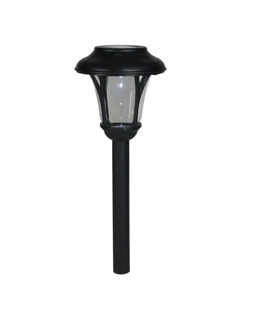 Northlight 12" Black Lantern Solar Light with White Led Light and Lawn Stake