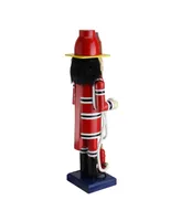 Northlight 14" Red Wooden Fireman with Hose Christmas Nutcracker