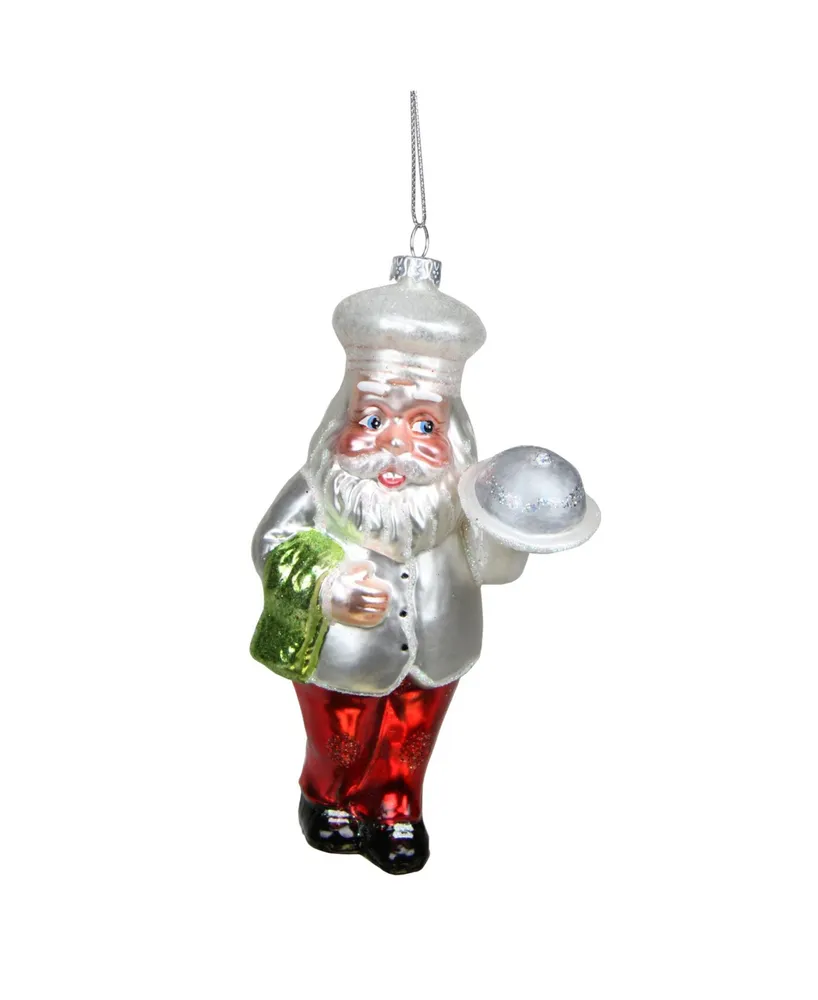 Northlight 5.75" Glass Santa Chef Decorative Christmas Ornament