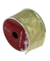 Northlight Pack of 12 Textured Gold Wired Christmas Craft Ribbon Spools - 2.5" x 120 Yards Total