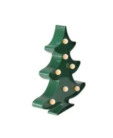 Northlight 8.75" Battery Operated Led Lighted Green Christmas Tree Marquee Sign