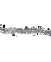 Northlight 50' Traditional Silver Christmas Tinsel Garland with Shiny Polka Dots - Unlit