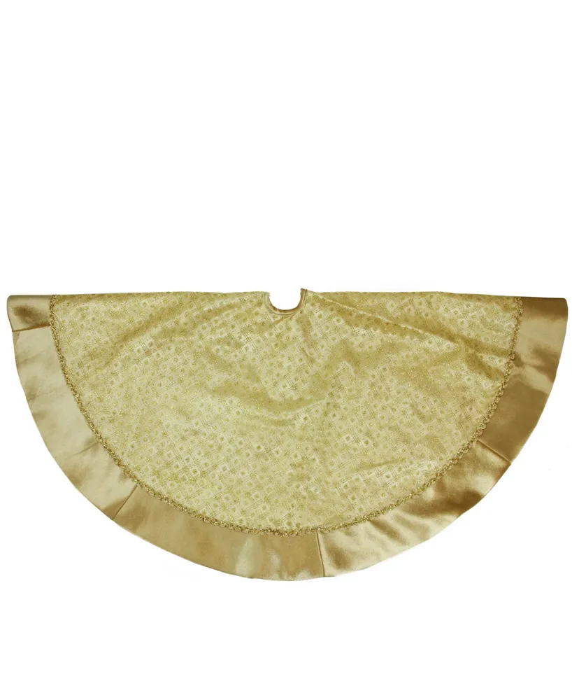 Northlight 48" Gold Glittered Star Christmas Tree Skirt with Velveteen Border