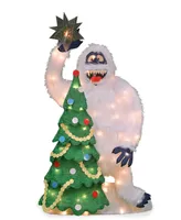 Northlight 32" Pre-Lit Faux Fur Bumble with Tree and Star Christmas Outdoor Decoration