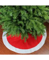 Northlight 48" Traditional Red Christmas Tree Skirt with White Border