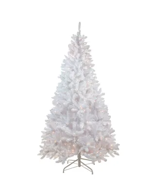 Northlight 7' Snow White Pre-Lit Flocked Artificial Christmas Tree - Clear Lights