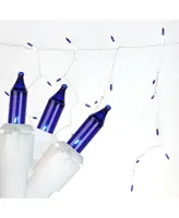 Northlight Set of 50 Blue Mini Window Curtain Icicle Christmas Lights - White Wire