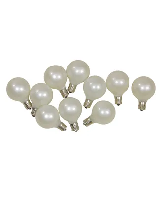 Northlight Pack of 10 Pearl White G50 Globe Replacement Christmas Bulbs