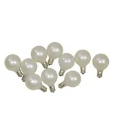 Northlight Pack of 10 Pearl White G50 Globe Replacement Christmas Bulbs