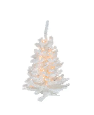 Northlight 3' Pre-Lit Snow White Artificial Christmas Tree