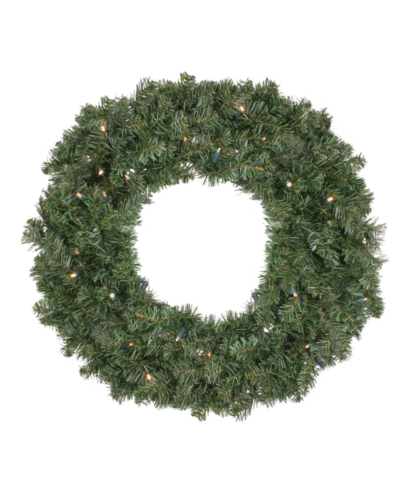 Northlight 30" Pre-Lit Led Canadian Pine Artificial Christmas Wreath - Clear Lights