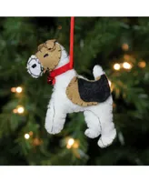 Northlight 5" Cream Black and Brown Dog Plush Christmas Ornament