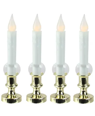 Northlight Set of 4 Led Flickering Window Christmas Candle Lamp with Timer 8.5"