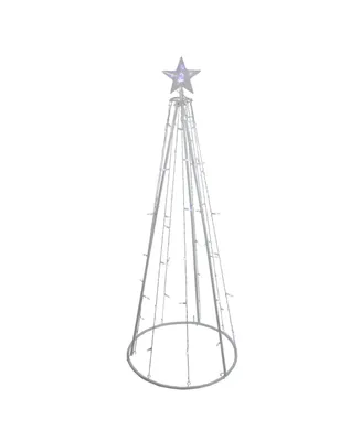 Northlight 5' Pure White Led Lighted Cone Tree Outdoor Christmas Decoration