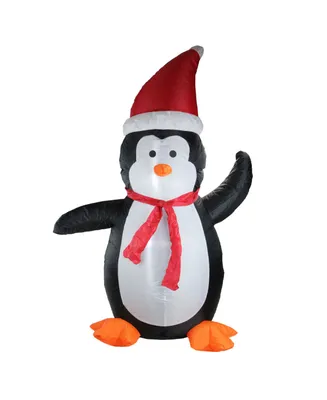 Northlight 4' Inflatable Festive Penguin Lighted Christmas Yard Art Decoration