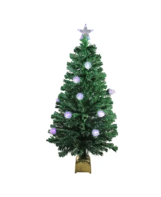Northlight 4' Pre-Lit Fiber Optic Pine Cone Artificial Christmas Tree - Led Multi Lights