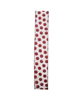 Northlight Silver and Red Glittering Polka Dots Wired Christmas Craft Ribbon 2.5" x 10 Yards