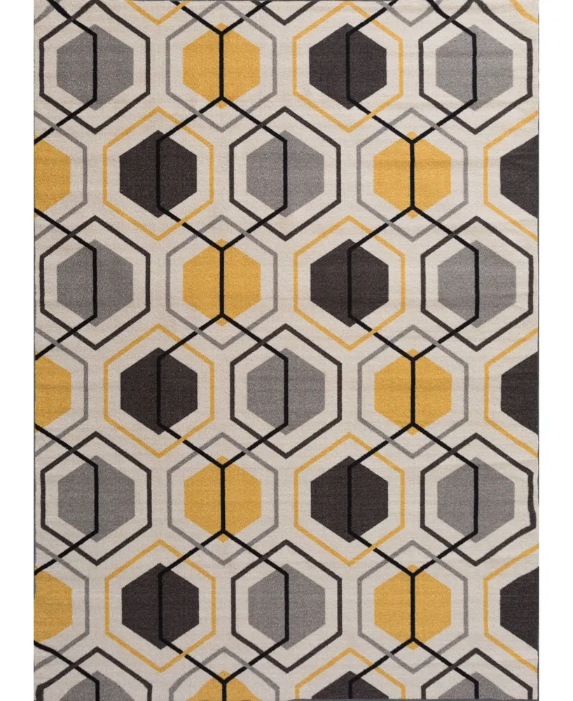 Main Street Rugs Laicos Lai511 Yellow 5'3" x 7'3" Area Rug