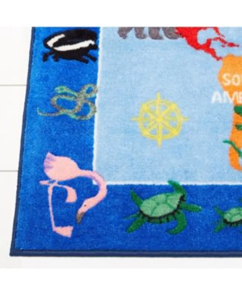 Home Dynamix Eric Carle Elementary World Map Blue Area Rug Collection