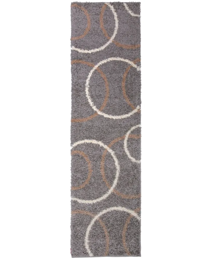 Main Street Rugs Knox Shag Ksh762 Gray 2' x 7' Runner Rug