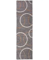 Main Street Rugs Knox Shag Ksh762 Gray 2' x 7' Runner Rug