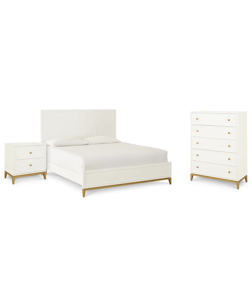 Rachael Ray Chelsea 3-Pc. Bedroom Set (King Bed, Chest, Nightstand)