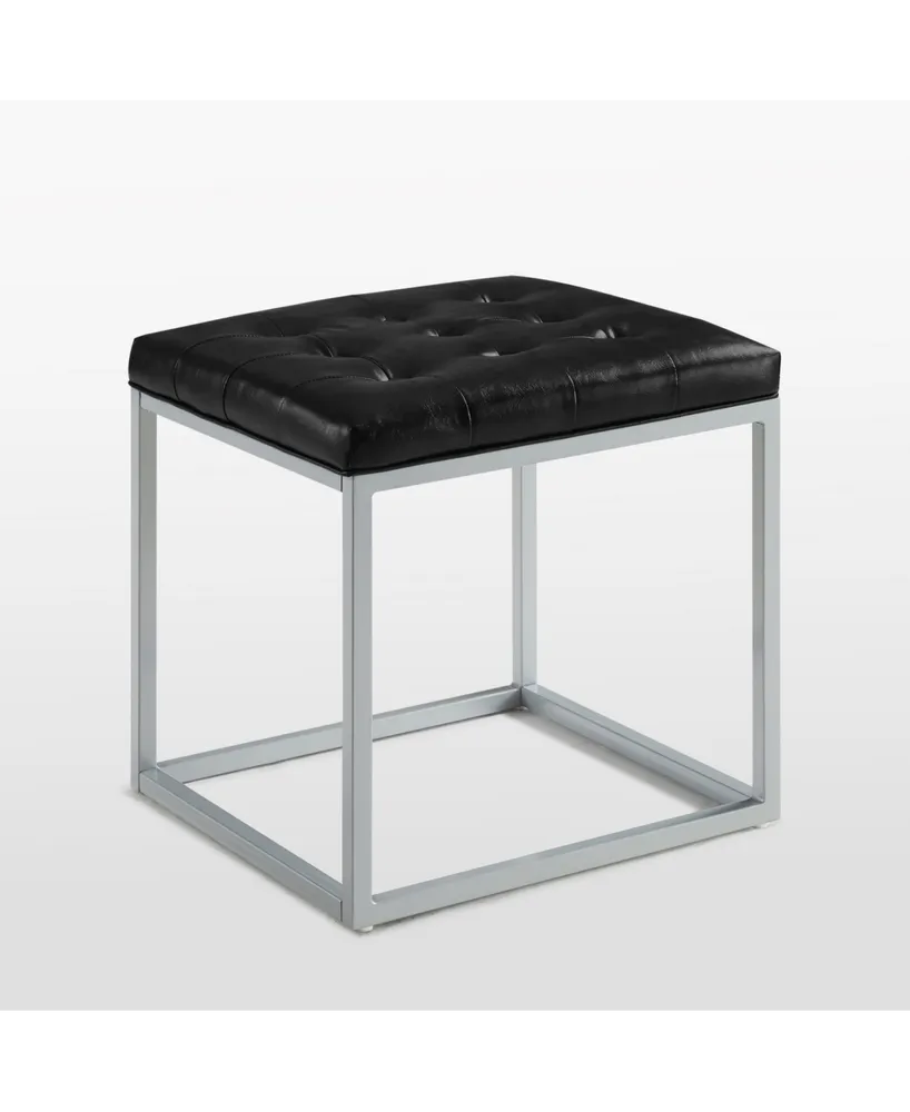 Inspired Home Newton Cube Ottoman with Metal Frame