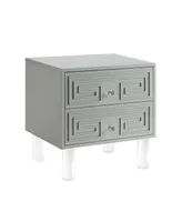 Inspired Home Aristotle 2-Drawer Lacquer Lucite Leg Nightstand
