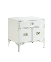 Inspired Home Marco Lacquer Metal Leg Nightstand
