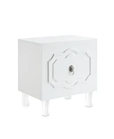 Inspired Home Sahara Lacquer Lucite Leg Nightstand