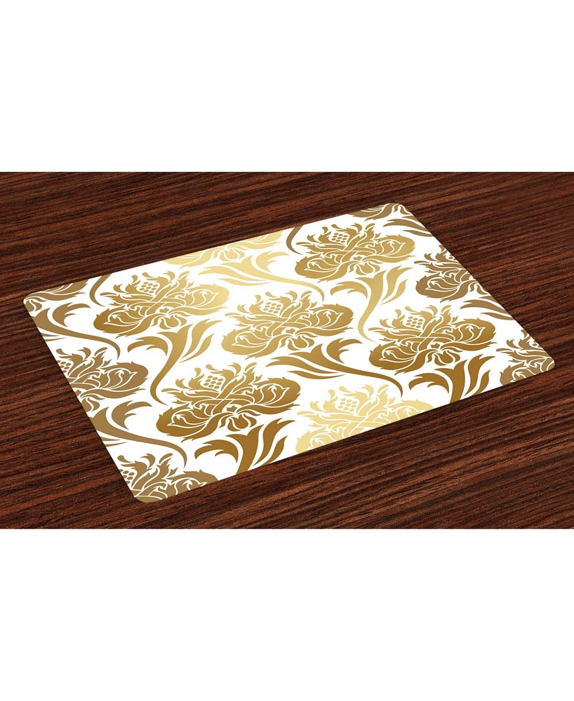 Ambesonne Damask Place Mats, Set of 4