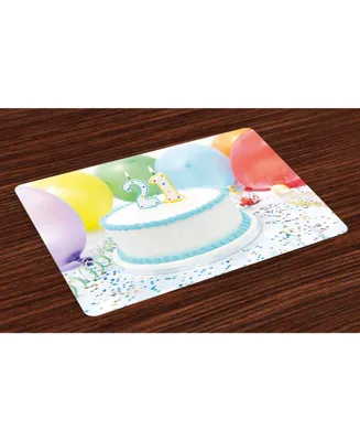 Ambesonne 21st Birthday Place Mats, Set of 4